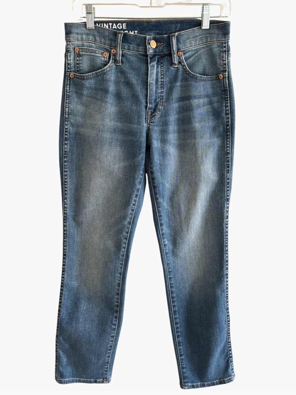 J.Crew 9” Vintage Slim Straight Jeans Size 27 Medium Blue Wash